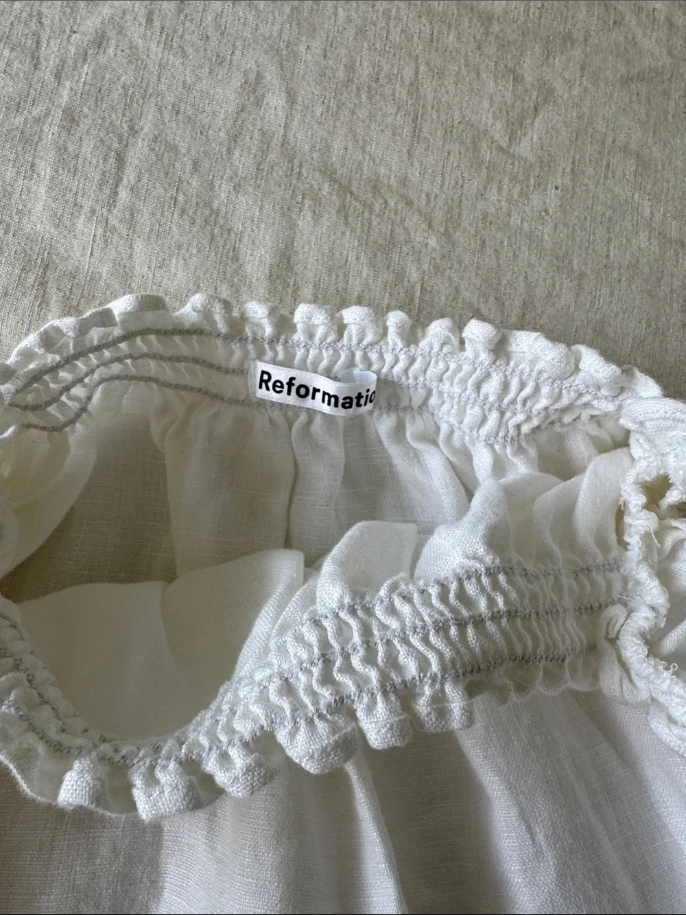 Reformation White Puff Sleeve Kids Dress
